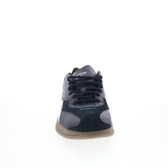 Reebok Hammer Street Mens Black Leather Lace Up Lifestyle Sneakers Shoes