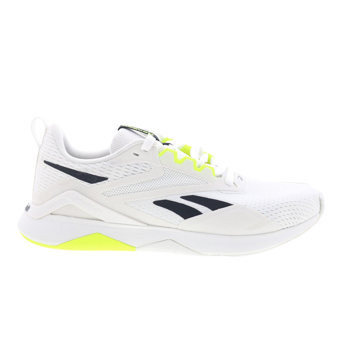 Reebok Nanoflex TR 2 Mens White Mesh Lace Up Athletic Cross Training Shoes