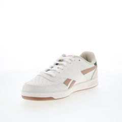 Reebok Court Advance Womens Beige Leather Lace Up Lifestyle Sneakers Shoes