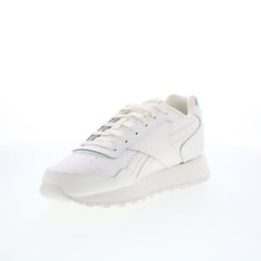 Reebok Glide Womens Beige Leather Lace Up Lifestyle Sneakers Shoes