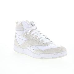 Reebok BB 4000 II Mid Mens White Suede Lace Up Lifestyle Sneakers Shoes