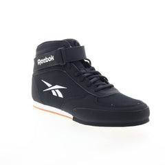 Reebok Boxing Mid Mens Black Synthetic Lace Up Athletic Boxing Shoes