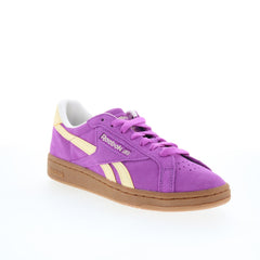 Reebok Club C Grounds UK Womens Purple Suede Lifestyle Sneakers Shoes