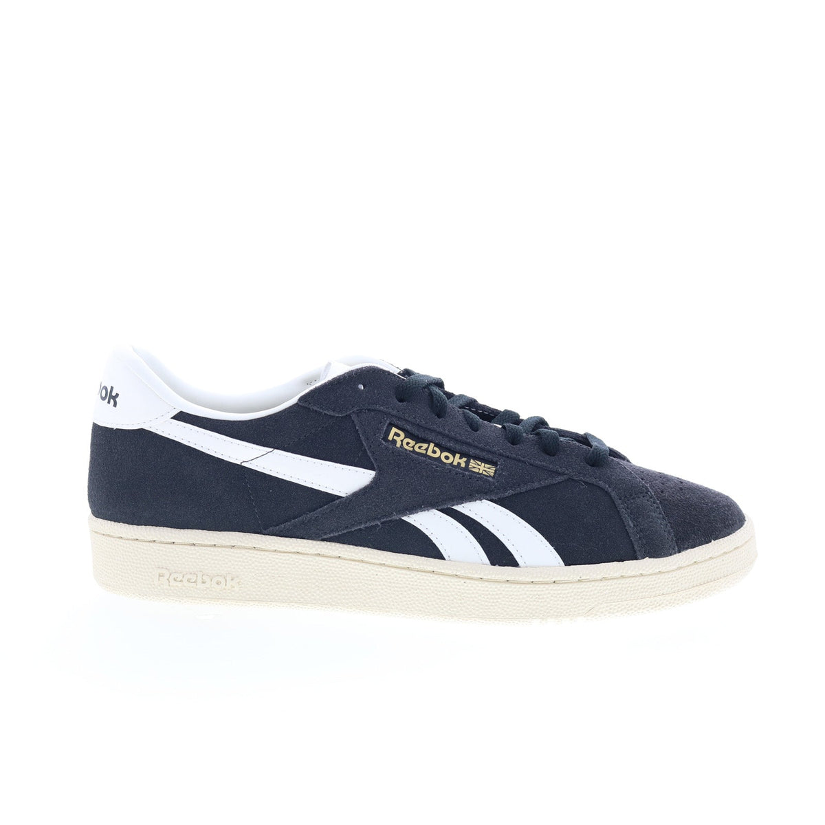 Reebok Club C Grounds UK Mens Black Suede Lace Up Lifestyle Sneakers Shoes