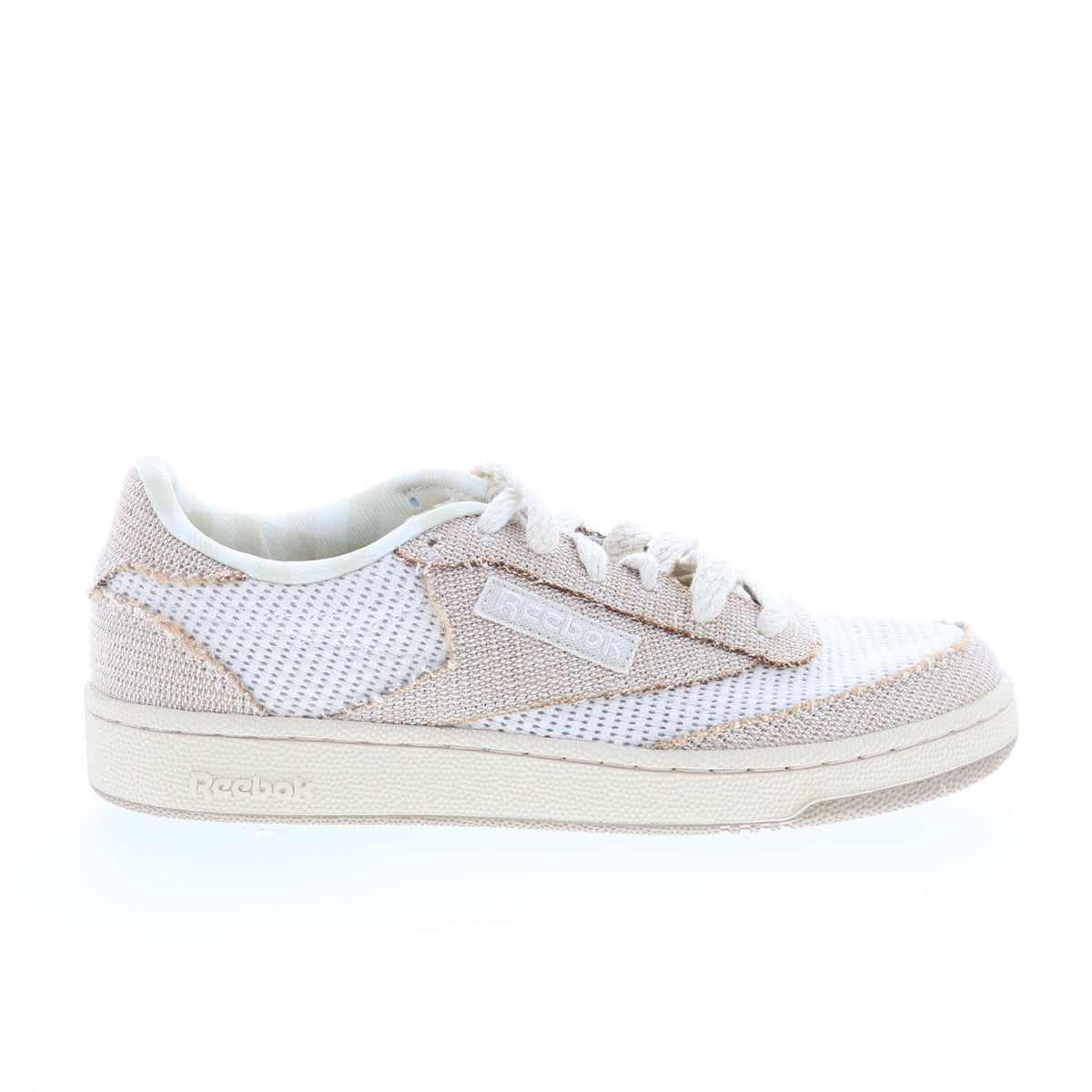 Reebok Club C 85 Mens Beige Mesh Lace Up Lifestyle Sneakers Shoes