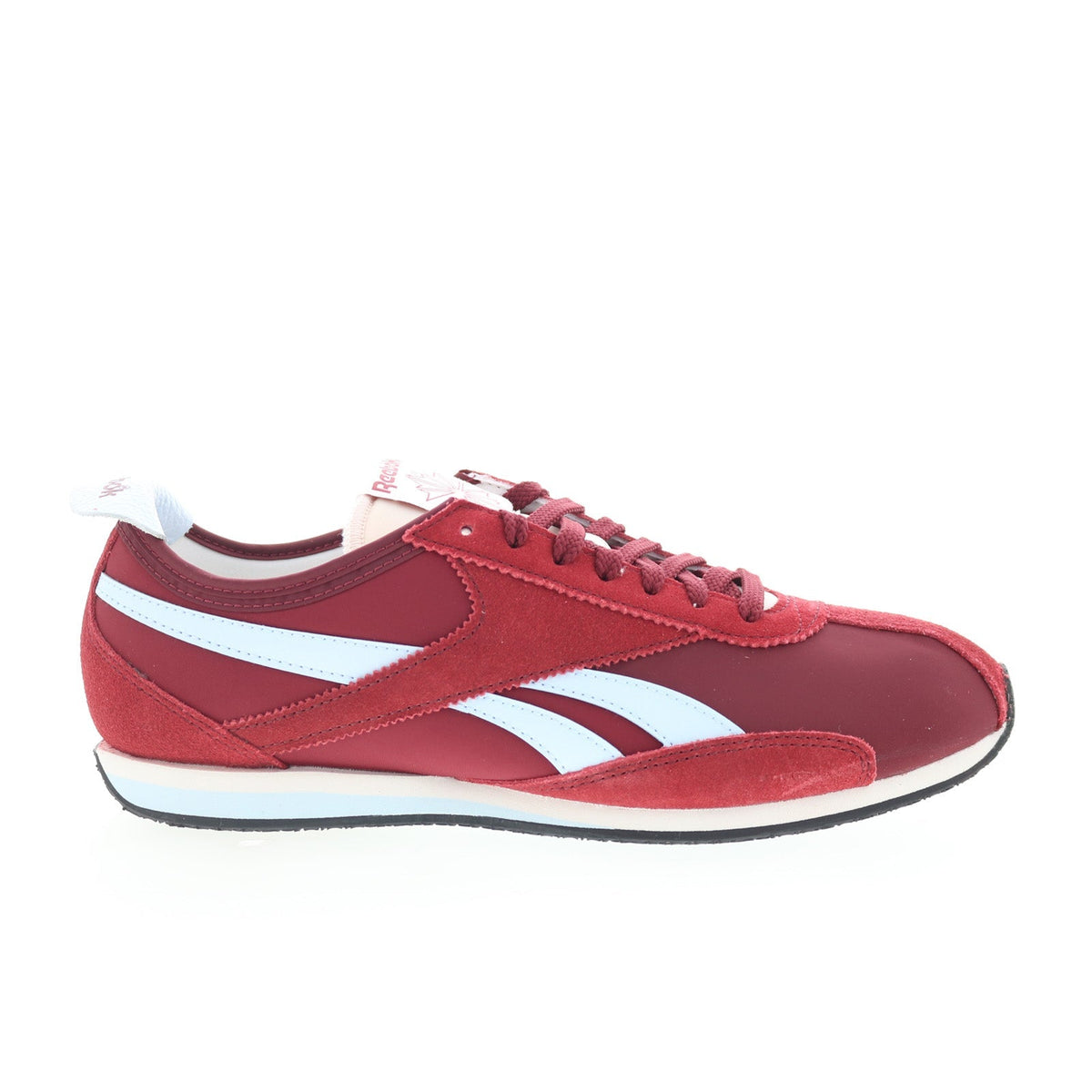 Reebok R400 Mens Burgundy Suede Lace Up Lifestyle Sneakers Shoes