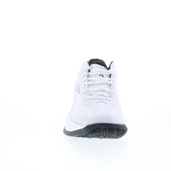Reebok Press Mens White Canvas Lace Up Athletic Basketball Shoes