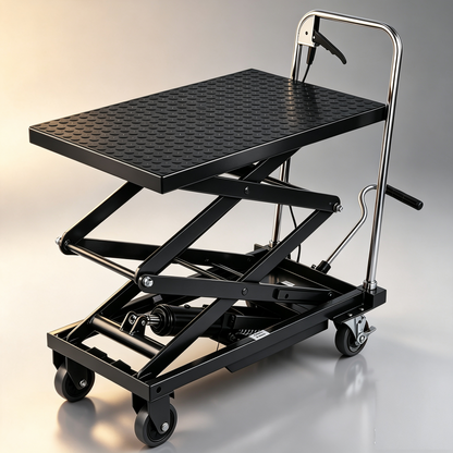 770 LBS Hydraulic Lift Table Cart – Double Scissor Mobile Lift Platform