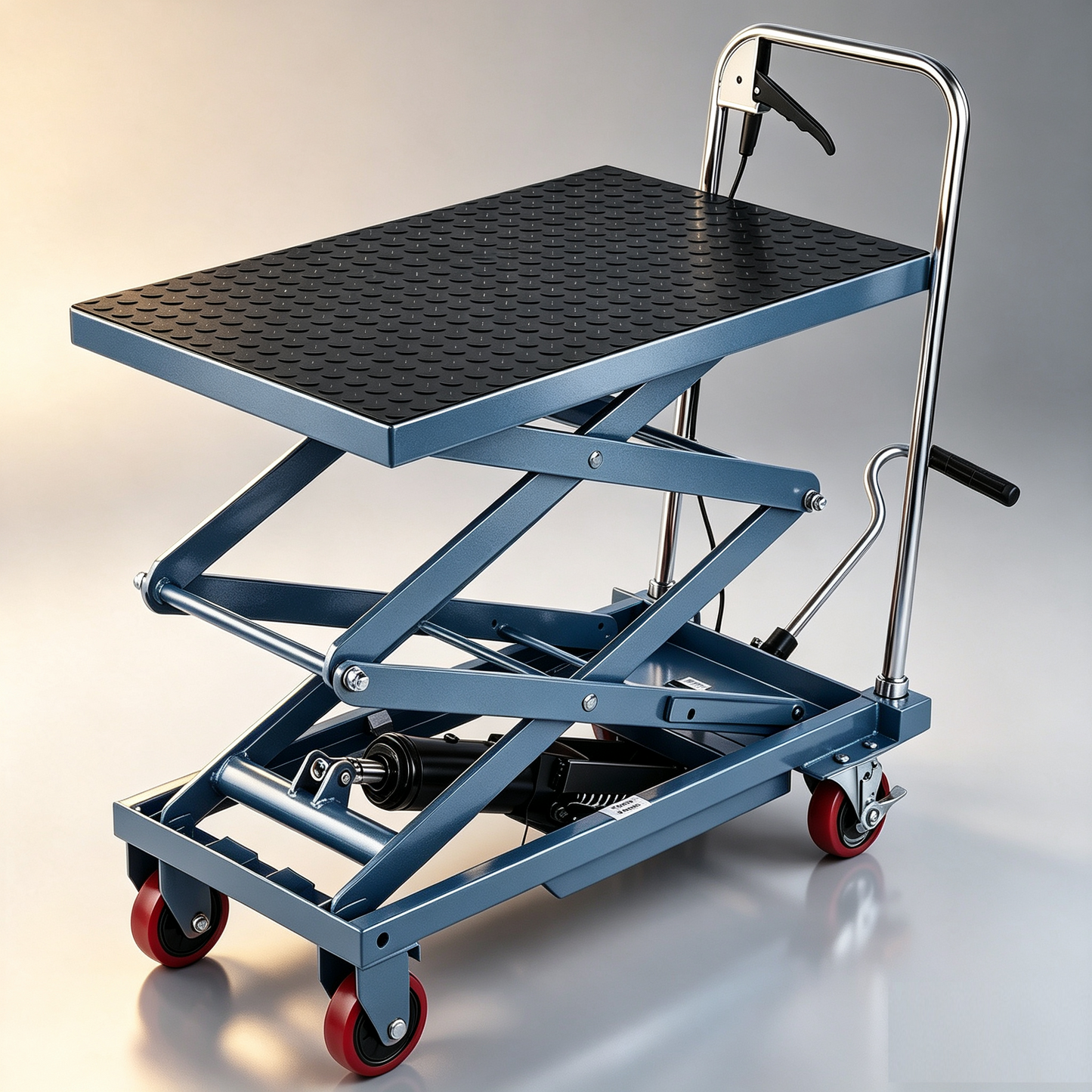 770 LBS Hydraulic Lift Table Cart – Double Scissor Mobile Lift Platform