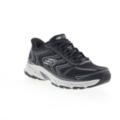Skechers Slip-ins Stamina Sport Mens Black Leather Lifestyle Sneakers Shoes