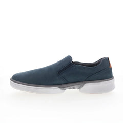 Johnston & Murphy 25-9059 Mens Blue Leather Slip On Lifestyle Sneakers Shoes