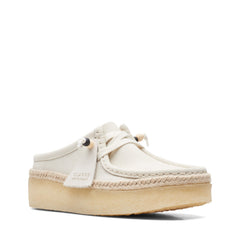 Clarks Wallabee Cup LO 26164430 Mens White Suede Lifestyle Sneakers Shoes