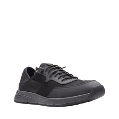 Clarks Davis Low 26165333 Mens Black Leather Lace Up Athletic Running Shoes