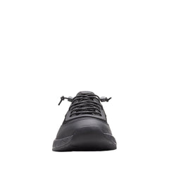 Clarks Davis Low 26165333 Mens Black Leather Lace Up Athletic Running Shoes