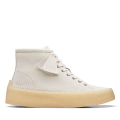 Clarks Caravan Mid 26167698 Mens White Suede Lifestyle Sneakers Shoes