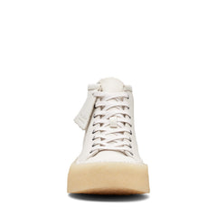 Clarks Caravan Mid 26167698 Mens White Suede Lifestyle Sneakers Shoes