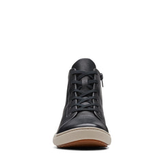 Clarks Nalle Vine 26174385 Womens Black Leather Lifestyle Sneakers Shoes