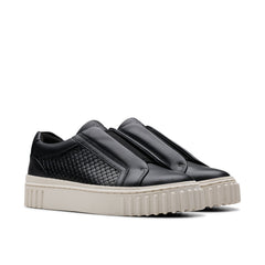 Clarks Mayhill Bay 26181205 Womens Black Leather Lifestyle Sneakers Shoes