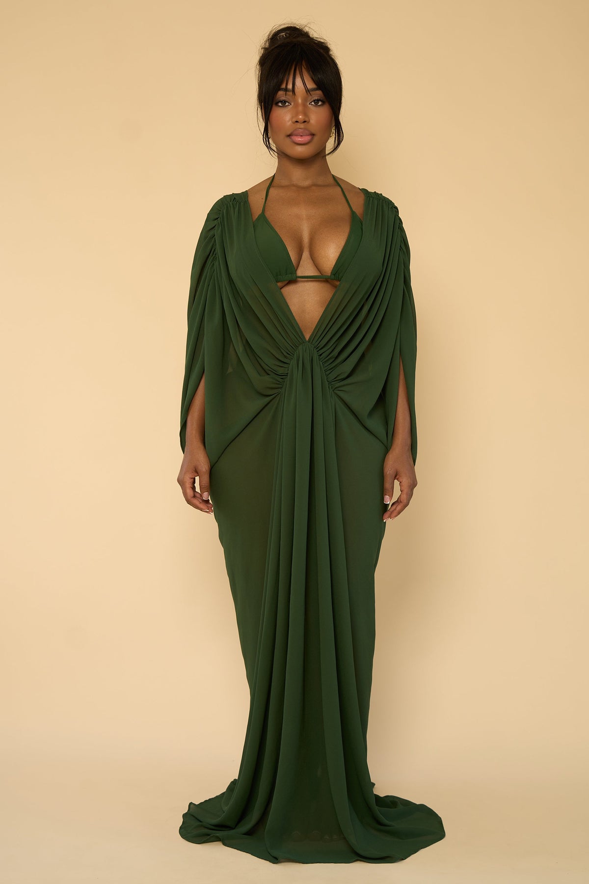 LUCY COVER UP DRESS-IVY GREEN