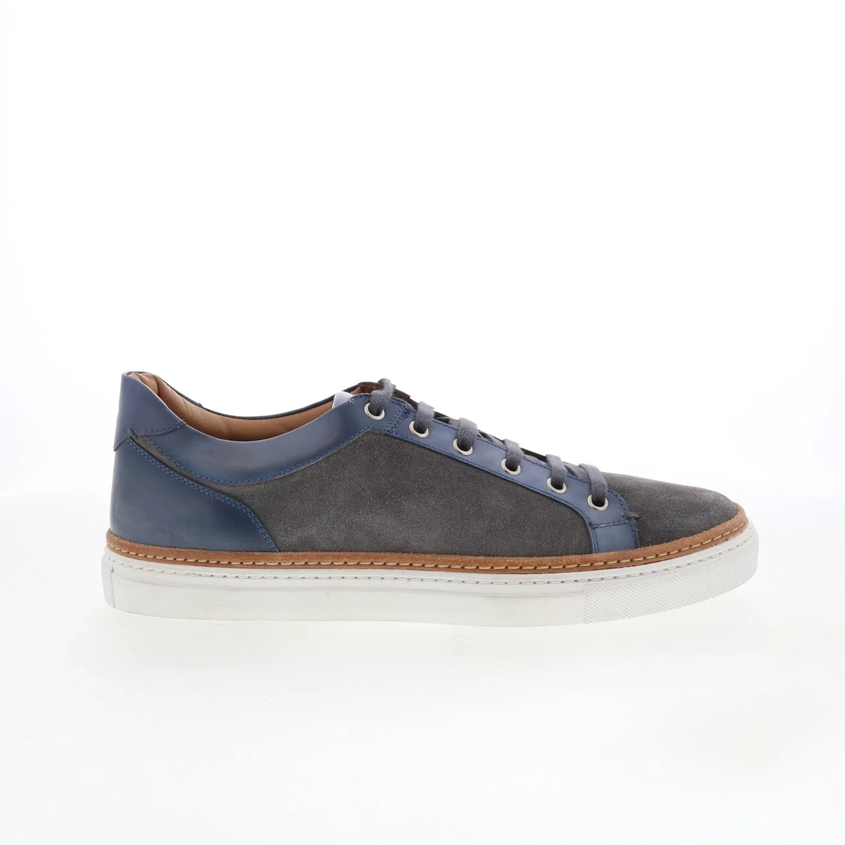 Di Bianco Binetto Mens Gray Leather Lace Up Lifestyle Sneakers Shoes