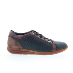 Di Bianco Bitetto Mens Black Leather Lace Up Lifestyle Sneakers Shoes