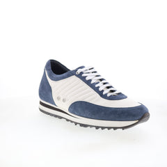 Di Bianco Daytona Ciana Mens White Suede Lace Up Lifestyle Sneakers Shoes