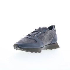 Di Bianco Forza Mens Gray Leather Lace Up Lifestyle Sneakers Shoes