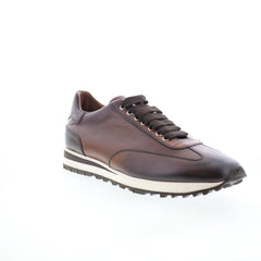 Di Bianco Trieste Deco Mens Brown Leather Lace Up Lifestyle Sneakers Shoes