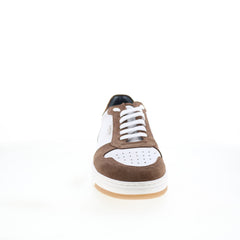 Di Bianco Saloninus Mens White Leather Lace Up Lifestyle Sneakers Shoes