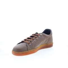 Di Bianco Saraceno Mens Brown Leather Lace Up Lifestyle Sneakers Shoes