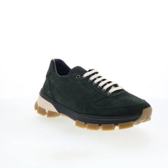 Di Bianco Sondrio Mens Green Suede Lace Up Lifestyle Sneakers Shoes