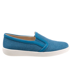 Trotters Alright T2101-427 Womens Blue Leather Lifestyle Sneakers Shoes