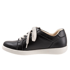Trotters Adore T2117-001 Womens Black Leather Lace Up Lifestyle Sneakers Shoes