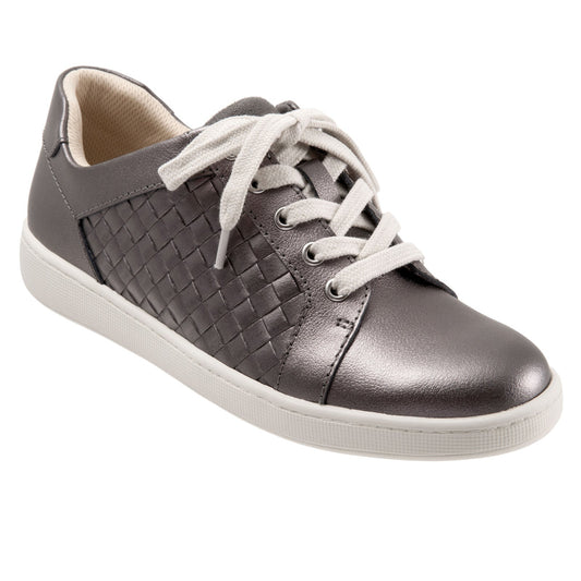Trotters Adore T2117-033 Womens Gray Leather Lifestyle Sneakers Shoes
