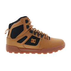 DC Pure High-Top Water Resistant Boot Mens Brown Skate Sneakers Shoes