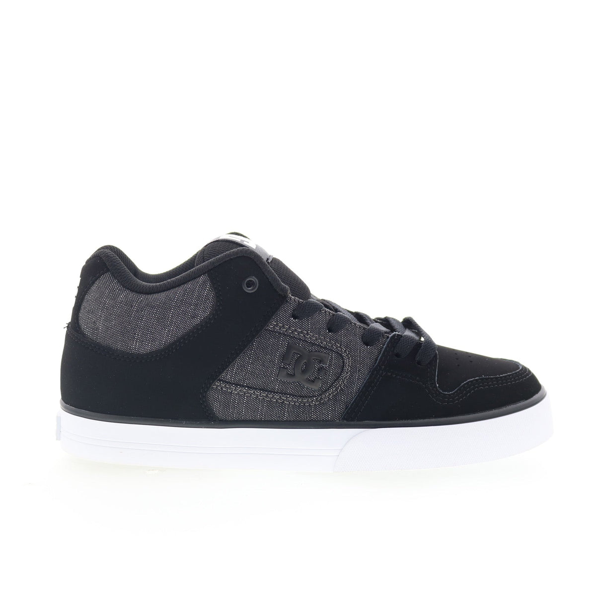 DC Pure Mid ADYS400082-BKO Mens Black Nubuck Skate Inspired Sneakers Shoes