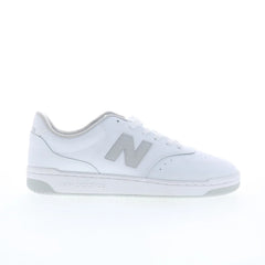New Balance BB80 BB80GRY Mens White Leather Lace Up Lifestyle Sneakers Shoes