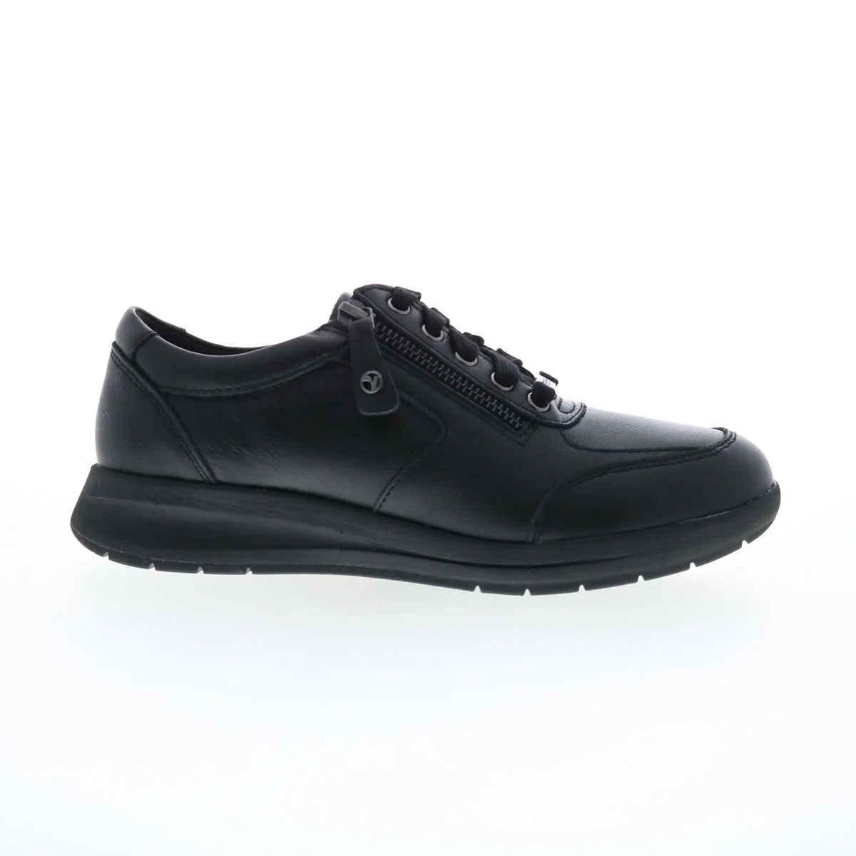 Revere Boston Womens Black Leather Lace Up Lifestyle Sneakers Shoes