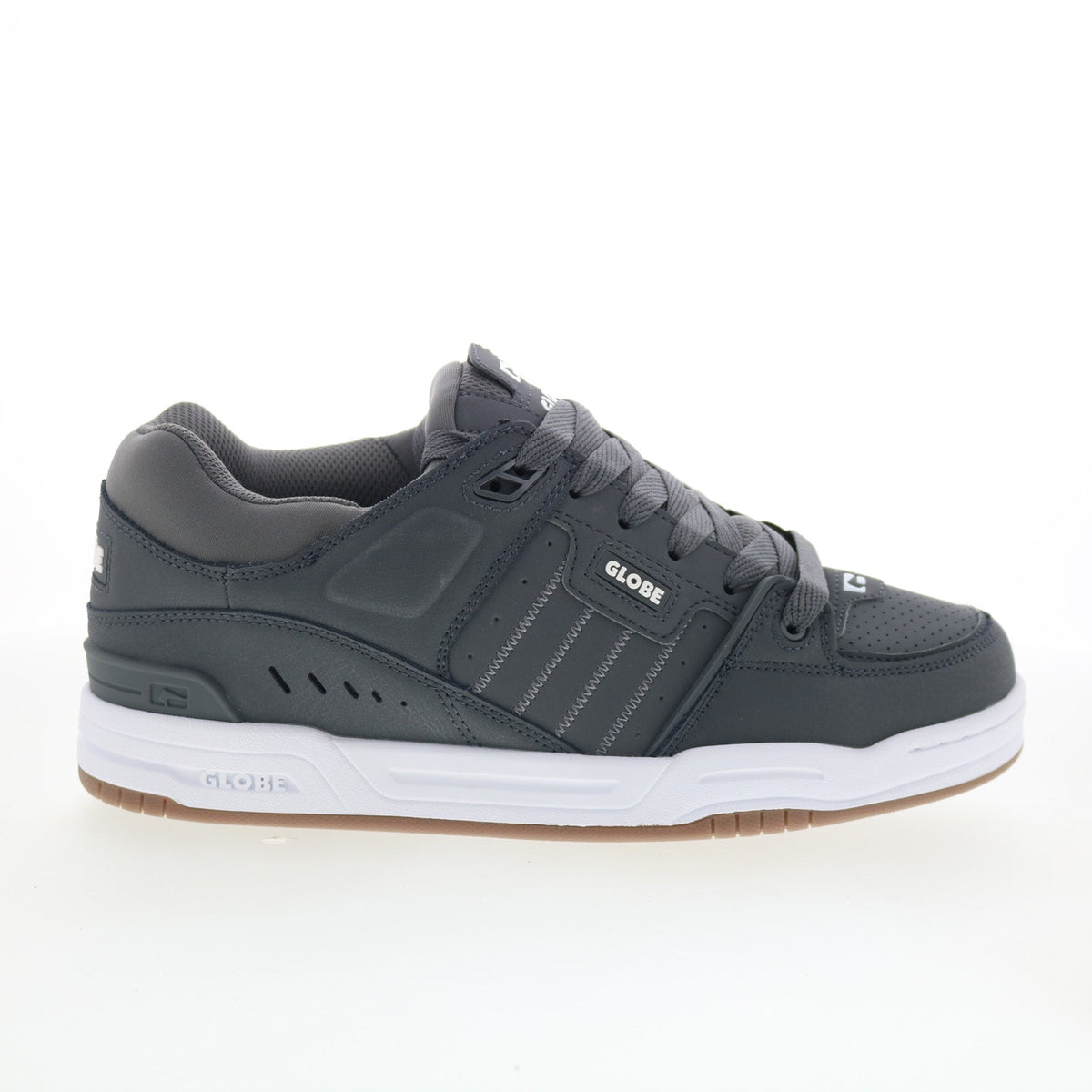 Globe Fusion GBFUS Mens Black Leather Lace Up Skate Inspired Sneakers Shoes
