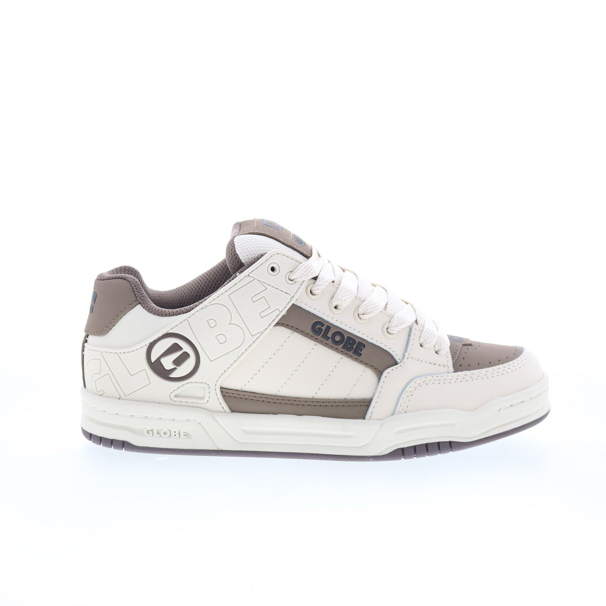 Globe Tilt GBTILT Mens Beige Leather Lace Up Skate Inspired Sneakers Shoes