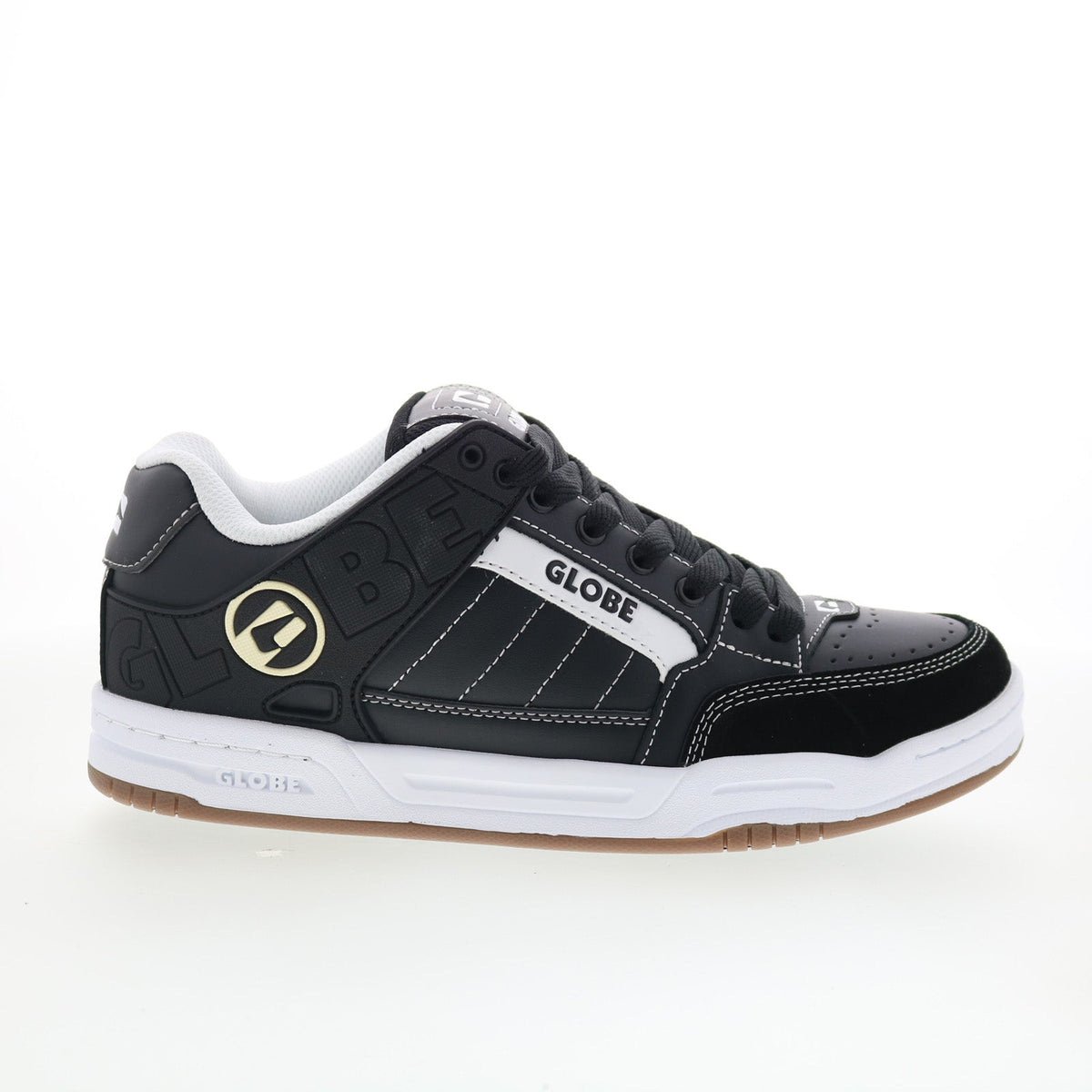 Globe Tilt GBTILT Mens Black Leather Lace Up Skate Inspired Sneakers Shoes