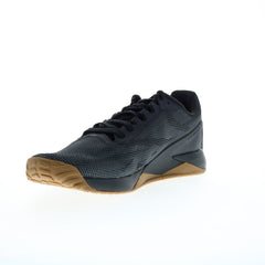 Reebok Nano X1 Grit Mens Black Canvas Lace Up Athletic Cross Training Shoes