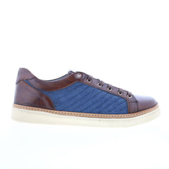 Di Bianco Laguna Sella Mens Brown Leather Lace Up Lifestyle Sneakers Shoes