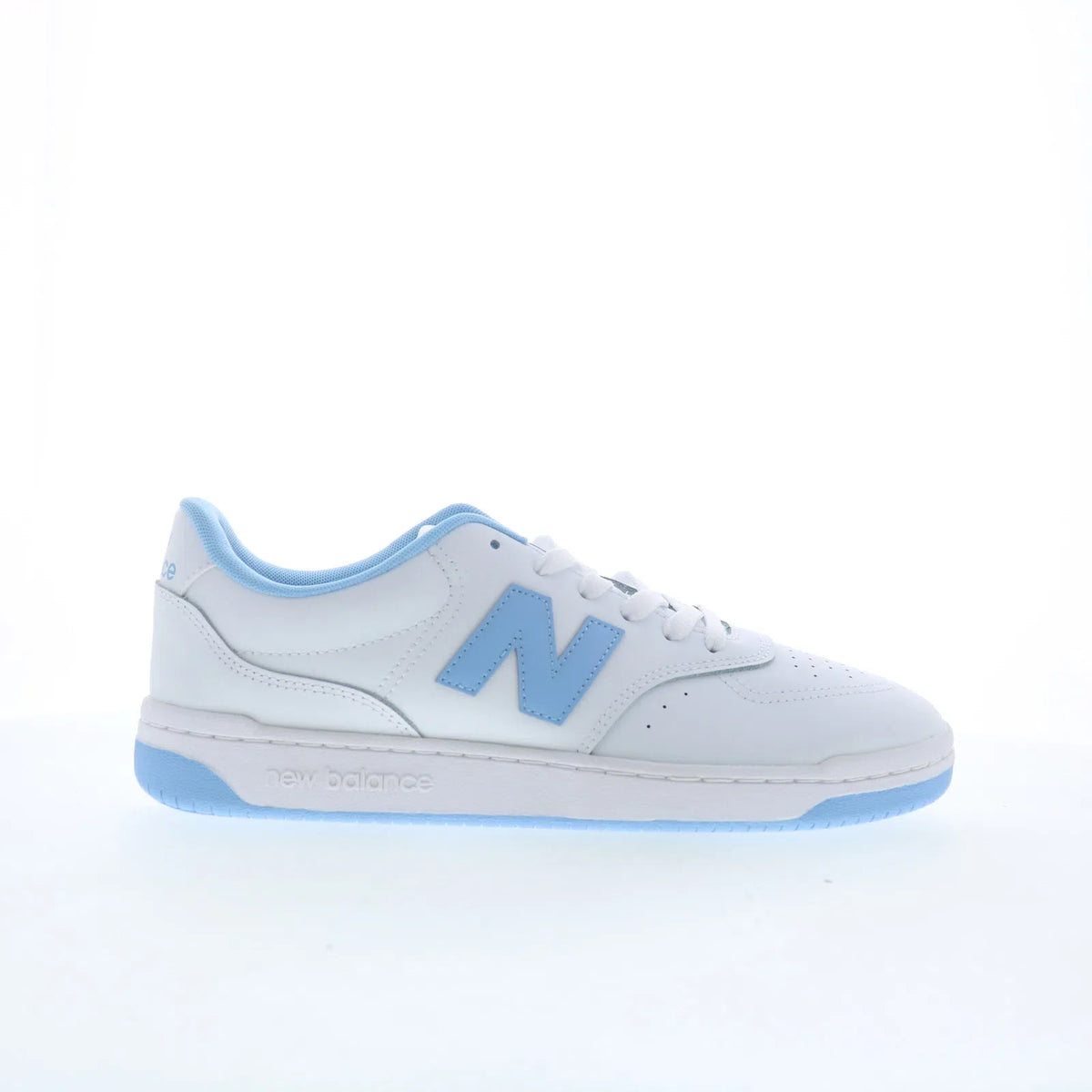 New Balance BB80 BB80BLU Mens White Leather Lifestyle Sneakers Shoes