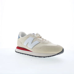 New Balance 237 MS237VJ Mens Beige Suede Lace Up Lifestyle Sneakers Shoes