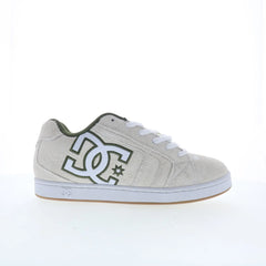 DC Net SE DC03260101-OWHGRN Mens White Suede Skate Inspired Sneakers Shoes
