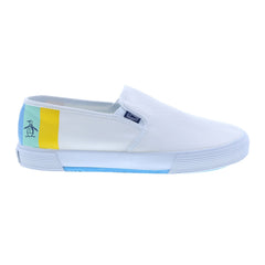 Original Penguin Sam Stripe Slip On Mens White Lifestyle Sneakers Shoes