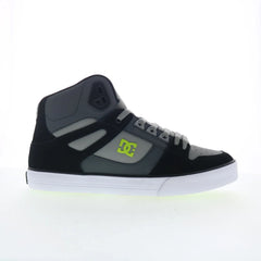 DC Pure High Top WC Mens Gray Leather Skate Inspired Sneakers Shoes