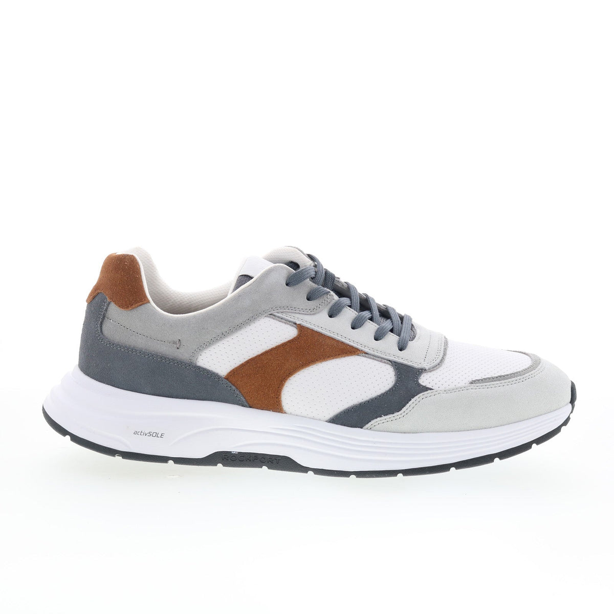 Rockport Harrison 2 RMHARRISON2 Mens White Suede Lifestyle Sneakers Shoes