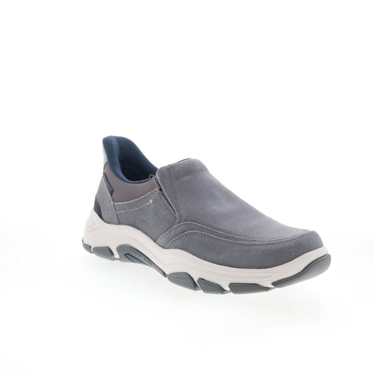 Rockport Reece Mens Gray Leather Slip On Lifestyle Sneakers Shoes